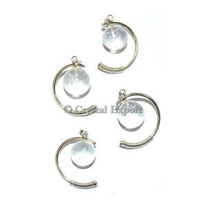 Colgante de media esfera de cristal de cuarzo en venta - Product Image 1