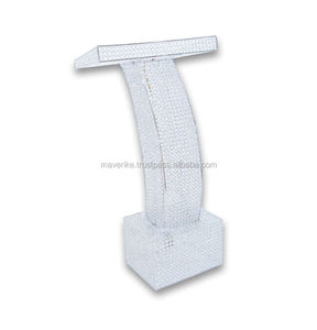 Podio de Escenario con Cuentas de Cristal Hechas a Mano, Pilar Decorativo, Podio Cuadrado de Metal Sólido para Conferencias y Discursos - Product Image 4