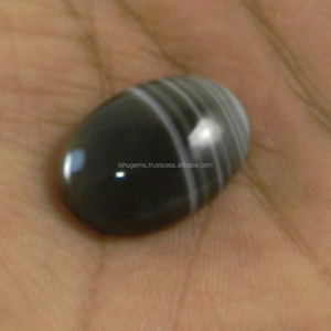 ธรรมชาติสีดำ Sard นิล16*23มิลลิเมตรรูปไข่3.73 Gms Cabochon พลอยสำหรับ J0ewelry IG0498 - Product Image 3
