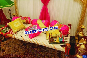 Décorations portables en satin pour scène sur le thème de la nuit, style Mehandi Punjabi, pour mariages indiens, vente en gros, fabricant et fournisseur - Product Image 2