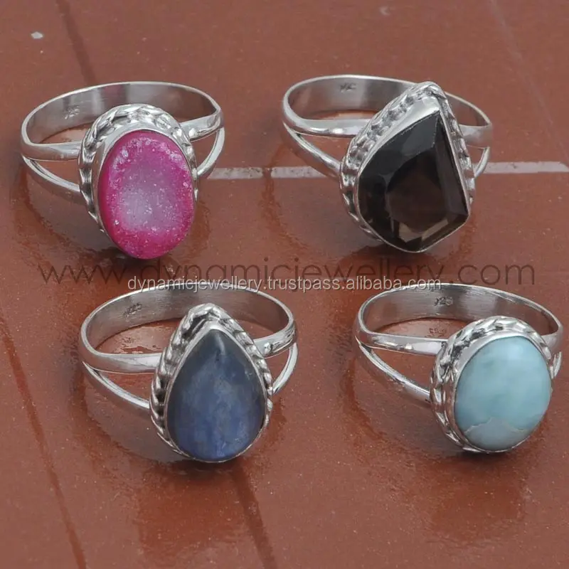 Perhiasan Perak Sterling 925 Lot Cincin Campur R29 1