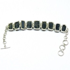 Increíbles Pulseras Unisex de Plata de Ley 925 con Cianita Azul de Corte Ovalado, Estilo Bohemio Indio, para Bodas, Regalos y Fiestas - Product Image 1