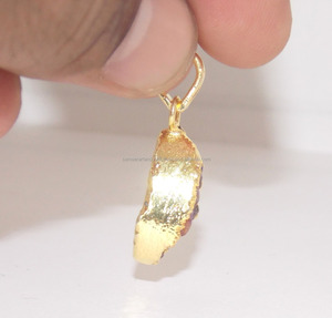 สร้อยคอจี้อัญมณีดรูซี่ชุบเคลือบทองสำหรับเด็กจี้แฟชั่นทรงรีหลากสีธรรมชาติ - Product Image 2