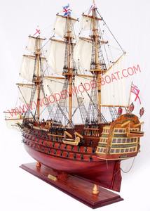 Náutico HMS Victory Modelo de barco de madera Técnica pintada a mano Elegante diseño de barco alto 80x20x78cm Decoración del hogar - Product Image 4