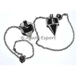 Semi-Precious Stone Crafts Black Metal Ball Pendulums : Lowest Price Black Metal Pendulums for sale