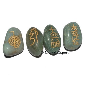 Green Aventurine Reiki Stones : Buy Reiki Stones <b>Sets</b> Available at - <b>Crystal</b> Export - Product Image 1