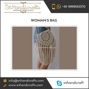 Bolso de Mano de Moda con Borlas de Macramé Tejido a Mano para Mujer - Product Image 1