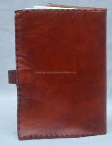 Handmade Vintage Soft Leather Diary Journal with Thermal Binding B5 Size Daily Use Office Business Journal Belt <b>Lock</b> Pattern - Product Image 1