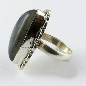 Labradorita azul-Anillo de Plata de Ley 925, tamaño-6,5, diseño único de EE. UU., joyería de plata, anillos de piedras preciosas al por mayor - Product Image 4
