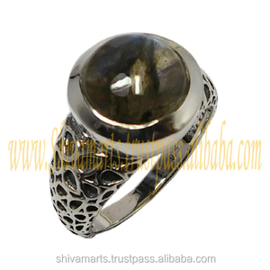 Solid 925 Sterling <b>Silver</b> <b>Eternity</b> Vermeil <b>Ring</b> Natural Blue Labradorite Gemstone Unisex Wedding Party Jewelry - Product Image 3