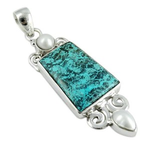 Pendentif en forme ronde de poire virtuelle en argent Sterling 925, grossiste de bijoux en argent, bijoux en argent Sterling 925 - Product Image 1