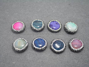 Perles en agate druzy en forme de goutte d'eau, pavé de cristaux, pierres précieuses, connecteur, pendentif, argent sterling 925 plaqué or - Product Image 6