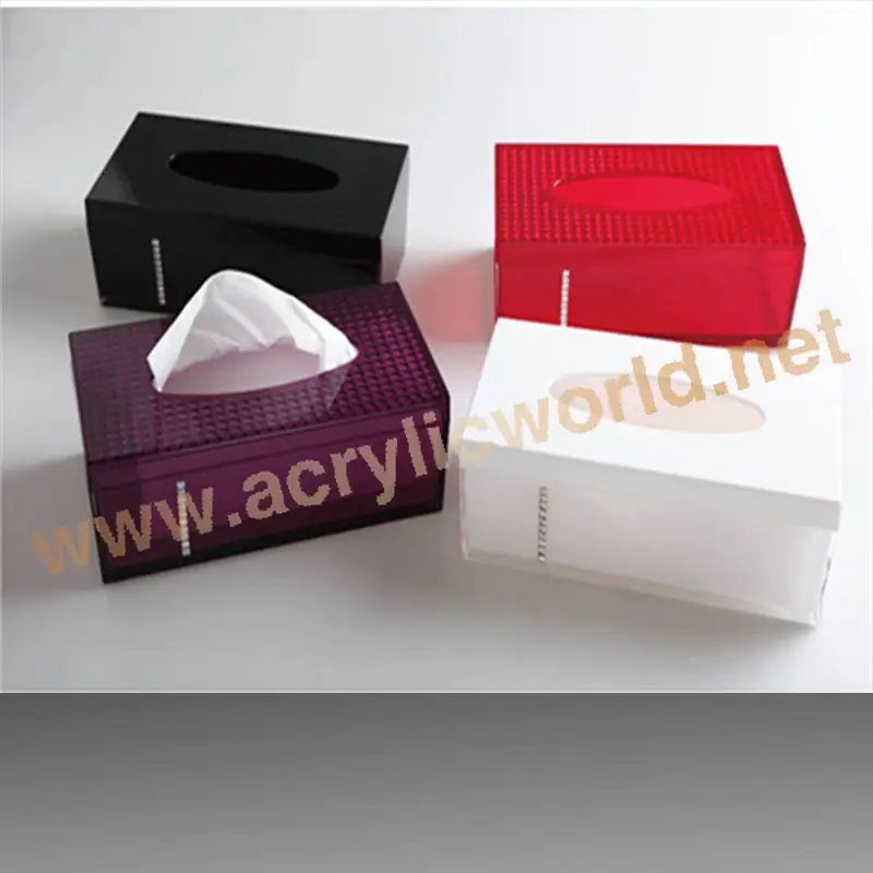 Coperchio della scatola del tessuto acrilico di cristallo portatovaglioli in plastica Display scatola del tessuto acrilico/portatovaglioli