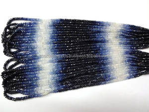 Magnifique 100% Naturel Véritable Saphir Bleu Ombragé Micro Facettes Rondelles Perles Taille 3-3.5mm Full Strand 16 \ "Long - Product Image 4