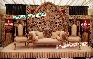 Panel de fibra de cachemir, paneles dorados tallados, diseño de Mango, para boda - Product Image 6