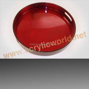 Bandeja para servir con 2 asas Bandeja acrílica blanca personalizada Cubierta de bandeja acrílica - Product Image 2