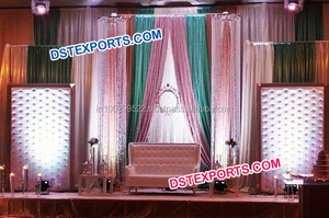 Panneau d'arrière-plan en Fiber de haute qualité, panneau d'arrière-plan rond doré pour mariage, en forme d'œuf doré - Product Image 5