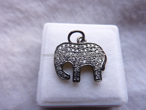 ช้างหาจี้เต็มปูเพชรเงิน925ปูการตั้งค่าพลอยฝา - Product Image 4