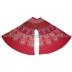 Algodón Impreso Indio Palazzo Pantalones Alto Gypsy Hippie Bohemio Estilo Pierna Ancha Tribal Harem Tallas grandes Palazzo Pant Venta al por mayor - Product Image 3