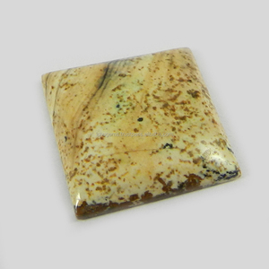 Cabujón cuadrado de jaspe natural de 19 mm, piedra preciosa suelta para joyería - Product Image 2