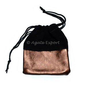 Velours sur mesure Autres produits d'emballage et d'impression Cuivre-Pochette noire-pochette ronde pour bijoux - Product Image 1