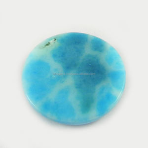 Gema de Larimar Sintética de 21 mm, 3.05 g, Cabujón Redondo Hecho a Mano, Gema Semipreciosa IG0342 - Product Image 2