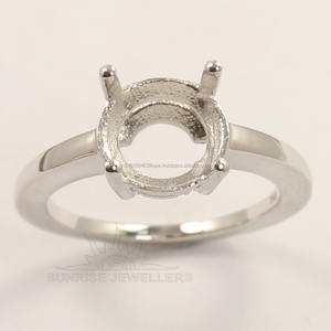 Centre เซ็ตชุดก้ามปูขนาด10มม. แหวนหินกึ่งกลมที่มีเสน่ห์925เงินสเตอร์ลิงแท้ขายส่ง - Product Image 5