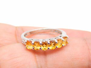 Anillo Clásico de Plata de Ley 925 con Cuarzo Citrino de 1.07 Ct, Corte Ovalado, con Engaste de Puntas, para Mujer, para Boda - Product Image 4