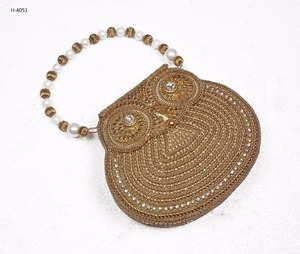 H4051 Sac à main de soirée pour femme Pochette à perles or argent Sac à main en métal pour achats en ligne Accessoire de mariée - Product Image 2