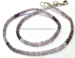 Super Rare Ombré Naturel Violet Saphir Facette Coquille Micro Facettes Perles De Pierre De Haute Qualité Brin - Product Image 1