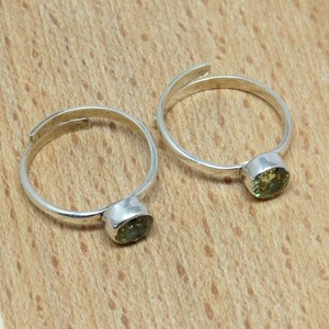 Shri Ashapura Jewels Beautiful Shape Green <b>CZ</b> 925 Sterling Silver Toe <b>Rings</b> BOHEMIA Style Bezel Setting Wedding Indian Fashion - Product Image 1