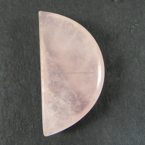 17*35mm Natural Rose Quartz 7.20 Gms Half Moon Cabochon Gemstone IG0303 - Product Image 3
