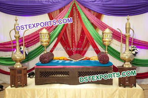 Sofá de Boda Antiguo Sankheda de Dos Plazas, Negro y Dorado Real, Último Modelo de Muebles de Escenario Tallados a Mano para Bodas - Product Image 6