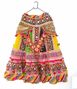 Navratri tragen Sanedo Chaniya Choli, Bauchtanz Rock Kleider, böhmische Festival Kleidung, Patchwork Gaghra Choli Großhandel