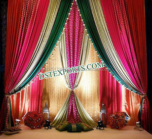 Boda ORGANIZACION NEGRA Fondo boda Organizacion de cenefas cortinas decoración indio Mandap cortinas para el matrimonio - Product Image 4