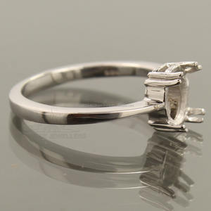 6x8mm nouvelle bague de mariage semi-montée sans pierre griffe réglage en argent Sterling 925 solide ovale coupe unisexe bijoux - Product Image 3