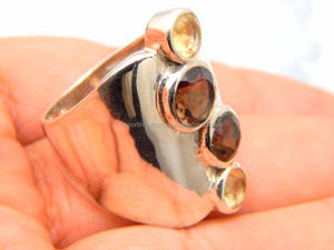 Lindo Multi Cuarzo Piedra preciosa Anillo de plata 925 Plata de Ley 925 Anillo Anillos de boda para mujeres - Product Image 3