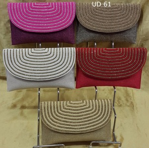 UD57 Indian bridal evening ladies shopping handmade ethnic traditional <b>handbag</b> bag fabric embroidery designer exclusive party - Product Image 3