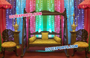 Muslim Wedding <b>Colourful</b> Mehandi Stage Punjabi Wedding Sangeet Stage Hindu Wedding Stage Wholesale Wedding Decor <b>Set</b> Australia - Product Image 4
