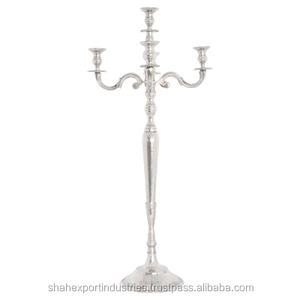 Luxury <b>Black</b> Finished Tall 5 Arms Floor <b>Candelabra</b> Hand Carved Aluminium for Home and Weddings Decoration Centerpieces - Product Image 2