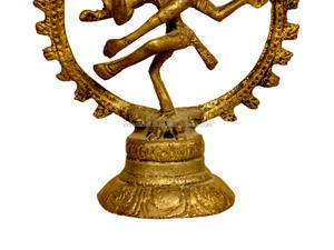 Statue de Nataraj indien en laiton doré fait à la main décoration de la maison cadeaux indiens Figurine SMG-58 - Product Image 3