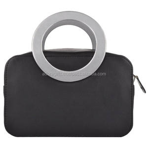 Bolso de cosméticos de cuero PU con asa, novedad - Product Image 1