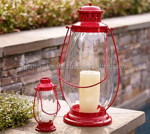 <b>Red</b> Color Iron T Light Candlestick Lantern For Garden and Home Decor - Product Image 5