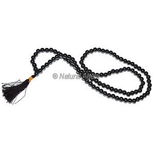 Obsidiana negra japonés Mala: venta al por mayor japonés Mala -Jap Mala perlas para la venta - Product Image 1
