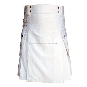 Kilt blanc personnalisé et décontracté pour hommes, vêtements de fête pour instruments de musique et accessoires - Product Image 1