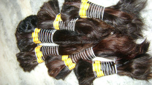 Cheveux bruts indiens vierges en vrac aux extrémités épaisses rebondissantes bons commentaires cheveux remy en vrac pas cher 100% cheveux humains en vrac - Product Image 2