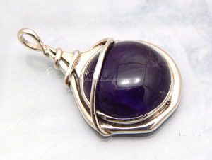 925 argent Sterling classique Style religieux bijoux de mariage attrayant améthyste pierre précieuse pendentif accessoire de mode pour les femmes - Product Image 2