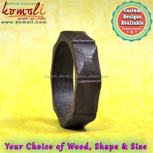 Brazalete de madera hexagonal curvo sin terminar, joyería - Product Image 2