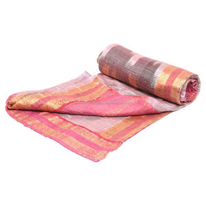 Kantha ผ้านวม gudari GD066 Kantha ผ้าห่ม gudari อินเดียกลับด้านได้เย็บผ้าห่มส่าหรีแบบเก่าทำงานหนัก - Product Image 1