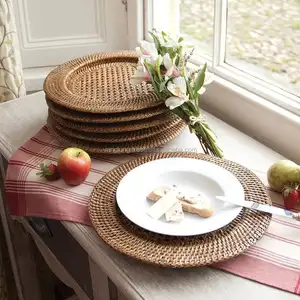 Doğal placemat rattan servis örtüsü bambu tek kullanımlık servis örtüsü çevre dostu servis örtüsü düğün için Vietnam